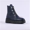 Wonders Bristol Front Zip Stud Boot - Navy Leather